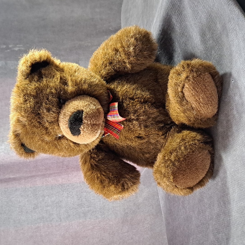 Gund "Mac" McIntosh Cancer Charity Teddy Bear Plush with Tartan Bow VG 17"